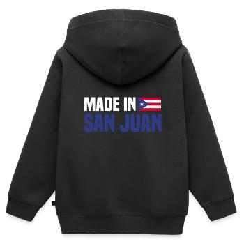 San Juan - Sweat Premium à capuche zippé enfant bio - noir - Dos - AI Model Kid Male (0cm)