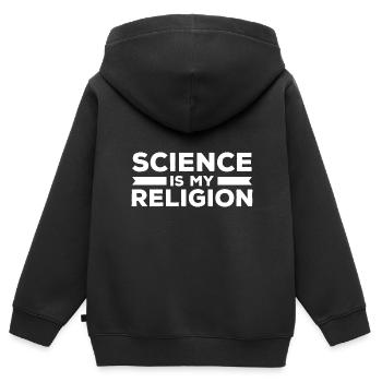 Atheisten Sprüche | Atheismus Skeptiker Geschenke - Kinder Premium Organic Zip Hoodie - Schwarz - Hinten - AI Model Kid Male (0cm)