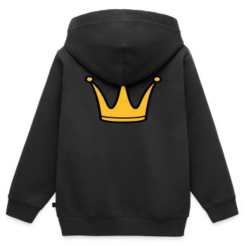 Krone - Kinder Premium Organic Zip Hoodie - Schwarz - Hinten - AI Model Kid Male (0cm)