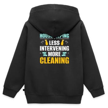 Week of Appreciation for Housekeeping - Kids Premium Organic Zip-up Hoodie - black - Back - AI Model Kid Male (0cm)