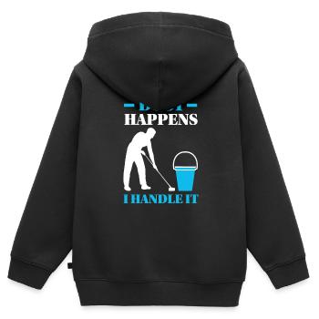 Week of Appreciation for Housekeeping - Kids Premium Organic Zip-up Hoodie - black - Back - AI Model Kid Male (0cm)