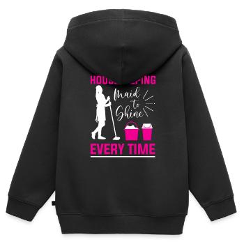 Week of Appreciation for Housekeeping - Kids Premium Organic Zip-up Hoodie - black - Back - AI Model Kid Male (0cm)
