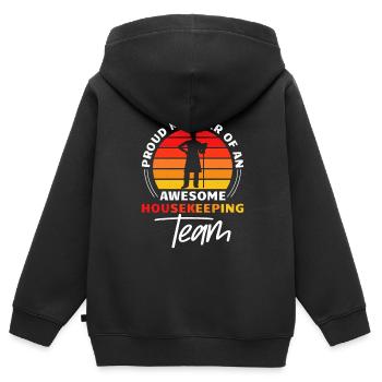 Week of Appreciation for Housekeeping - Kids Premium Organic Zip-up Hoodie - black - Back - AI Model Kid Male (0cm)