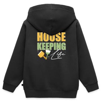 Week of Appreciation for Housekeeping - Kids Premium Organic Zip-up Hoodie - black - Back - AI Model Kid Male (0cm)