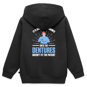 Dental Technician Dental Technician - Kids Premium Organic Zip-up Hoodie - black - Back - AI Model Kid Male (0cm)