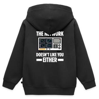 Network Administrator System Administrator Network - Kids Premium Organic Zip-up Hoodie - black - Back - AI Model Kid Male (0cm)