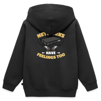 Network Administrator System Administrator Network - Kids Premium Organic Zip-up Hoodie - black - Back - AI Model Kid Male (0cm)