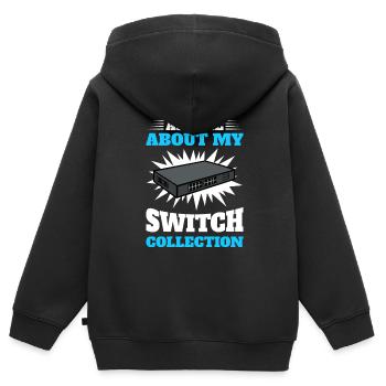 Network Administrator System Administrator Network - Kids Premium Organic Zip-up Hoodie - black - Back - AI Model Kid Male (0cm)