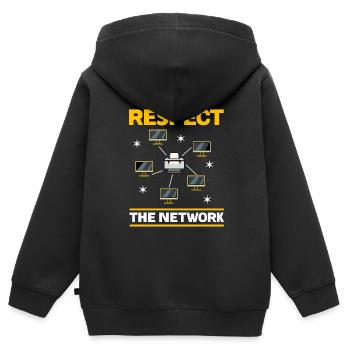 Network Administrator System Administrator Network - Kids Premium Organic Zip-up Hoodie - black - Back - AI Model Kid Male (0cm)