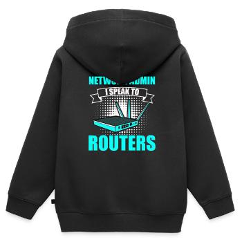 Network Administrator System Administrator Network - Kids Premium Organic Zip-up Hoodie - black - Back - AI Model Kid Male (0cm)