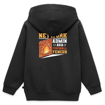 Network Administrator System Administrator Network - Kids Premium Organic Zip-up Hoodie - black - Back - AI Model Kid Male (0cm)