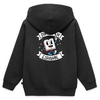 Spanischlehrerin Maestra Bilinguale Lehrerin - Kinder Premium Organic Zip Hoodie - Schwarz - Hinten - AI Model Kid Male (0cm)