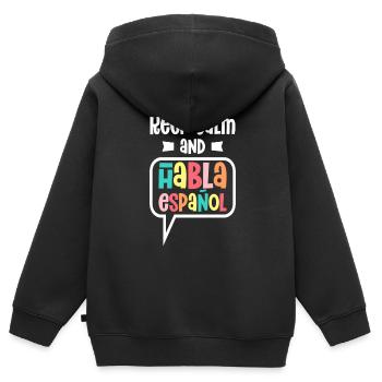 Spanischlehrerin Maestra Bilinguale Lehrerin - Kinder Premium Organic Zip Hoodie - Schwarz - Hinten - AI Model Kid Male (0cm)