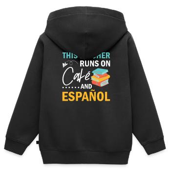 Spanischlehrerin Maestra Bilinguale Lehrerin - Kinder Premium Organic Zip Hoodie - Schwarz - Hinten - AI Model Kid Male (0cm)