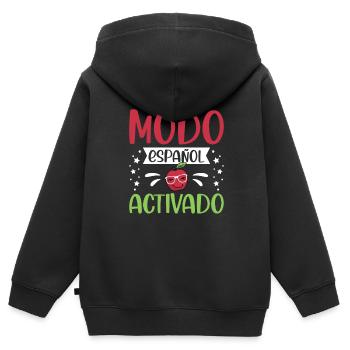 Spanischlehrerin Maestra Bilinguale Lehrerin - Kinder Premium Organic Zip Hoodie - Schwarz - Hinten - AI Model Kid Male (0cm)