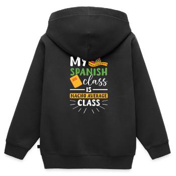 Spanischlehrerin Maestra Bilinguale Lehrerin - Kinder Premium Organic Zip Hoodie - Schwarz - Hinten - AI Model Kid Male (0cm)