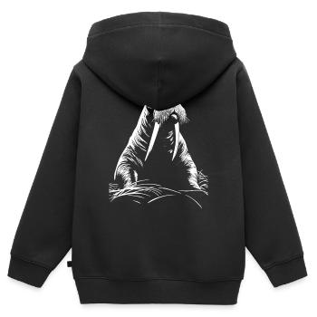 Morse - Sweat Premium à capuche zippé enfant bio - noir - Dos - AI Model Kid Male (0cm)