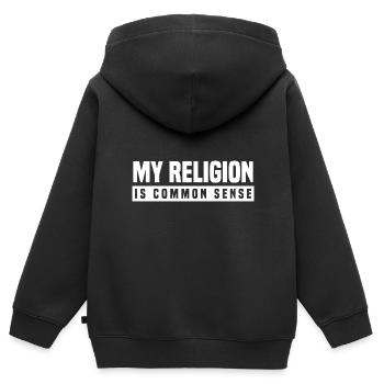 Atheismus - Kinder Premium Organic Zip Hoodie - Schwarz - Hinten - AI Model Kid Male (0cm)