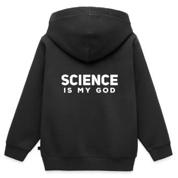 Science Athéisme - Sweat Premium à capuche zippé enfant bio - noir - Dos - AI Model Kid Male (0cm)