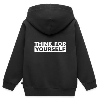 Atheismus Sprüche | Atheisten Atheist Geschenkidee - Kinder Premium Organic Zip Hoodie - Schwarz - Hinten - AI Model Kid Male (0cm)