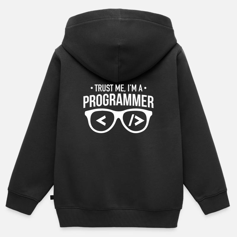 trust me i am a programmer - Kinder Premium Organic Zip Hoodie - Schwarz