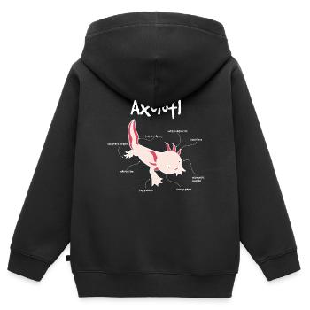 Axolotl Anatomie - Kinder Premium Organic Zip Hoodie - Schwarz - Hinten - AI Model Kid Male (0cm)