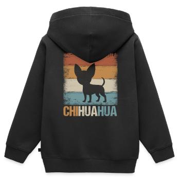 Chihuahua - Kinder Premium Organic Zip Hoodie - Schwarz - Hinten - AI Model Kid Male (0cm)