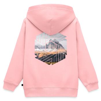 Three Peaks Dolomites hexagon - Kids Premium Organic Zip-up Hoodie - rose - Back - AI Model Kid Female (0cm)