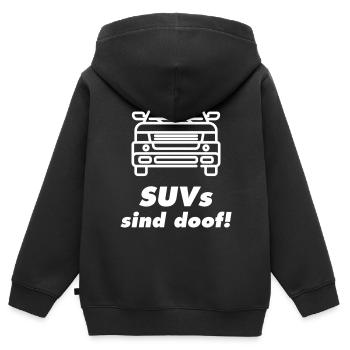 SUVs sind doof Spruch SUV Fridays for Future FFF - Kinder Premium Organic Zip Hoodie - Schwarz - Hinten - AI Model Kid Male (0cm)