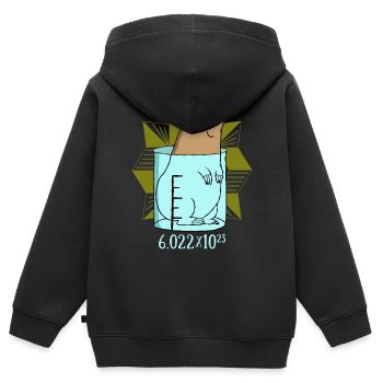 chimie - Sweat Premium à capuche zippé enfant bio - noir - Dos - AI Model Kid Male (0cm)