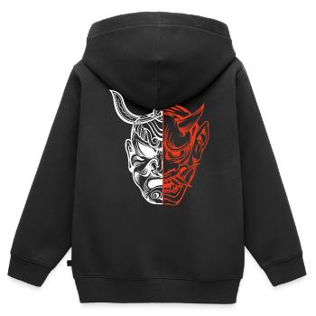 Dämonische Maske Hannya Hannyamaske Japan Oni - Kinder Premium Organic Zip Hoodie - Schwarz - Hinten - AI Model Kid Male (0cm)