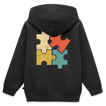 Puzzle Vintage Puzzles Rätsel - Kids Premium Organic Zip-up Hoodie - black - Back - AI Model Kid Male (0cm)