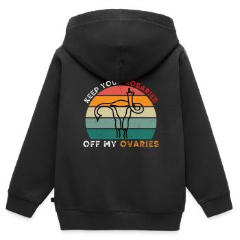 Halten Sie Ihre Rosenkränze von meinen Eierstöcken - Pro Choice - Kinder Premium Organic Zip Hoodie - Schwarz - Hinten - AI Model Kid Male (0cm)
