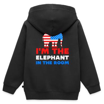 Ich bin der Elefant im Raum Republikaner - Kinder Premium Organic Zip Hoodie - Schwarz - Hinten - AI Model Kid Male (0cm)