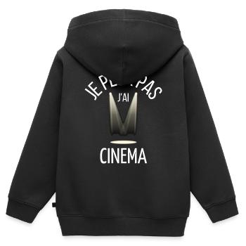 JE PEUX PAS J AI CINEMA - Sweat Premium à capuche zippé enfant bio - noir - Dos - AI Model Kid Male (0cm)