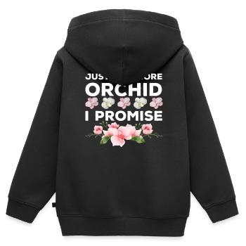 Nur noch eine Orchidee, die ich verspreche - Kinder Premium Organic Zip Hoodie - Schwarz - Hinten - AI Model Kid Male (0cm)