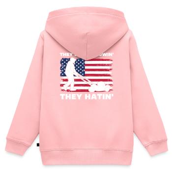 They see me mowing they hating, funny lawn mower - Kids Premium Organic Zip-up Hoodie - rose - Back - AI Model Kid Female (0cm)