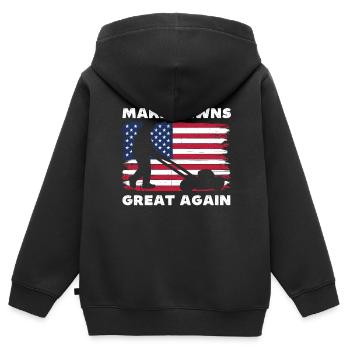 Rasen wieder toll machen - Kinder Premium Organic Zip Hoodie - Schwarz - Hinten - AI Model Kid Male (0cm)
