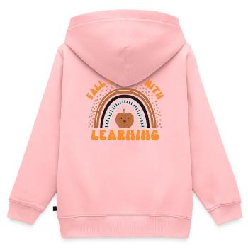 Fall Teacher , Fall In Love With Learning, - Kids Premium Organic Zip-up Hoodie - rose - Back - AI Model Kid Female (0cm)