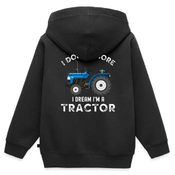 Ich schnarche nicht, ich träume im Traktor - Kinder Premium Organic Zip Hoodie - Schwarz - Hinten - AI Model Kid Male (0cm)