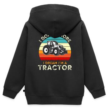 Ich schnarche nicht, ich träume im Traktor - Kinder Premium Organic Zip Hoodie - Schwarz - Hinten - AI Model Kid Male (0cm)