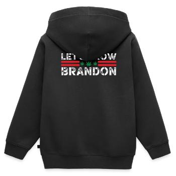 Lasst uns wachsen Brandon, Funny Anti Biden, FJB - Kinder Premium Organic Zip Hoodie - Schwarz - Hinten - AI Model Kid Male (0cm)