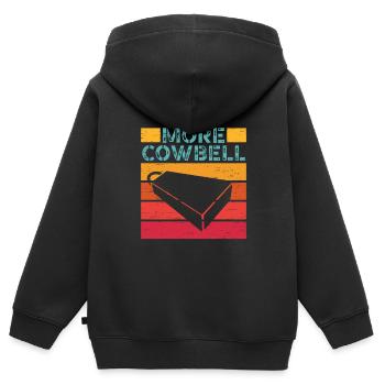 Mehr Kuhglocke Bandmitglied Witzig Rockband - Kinder Premium Organic Zip Hoodie - Schwarz - Hinten - AI Model Kid Male (0cm)