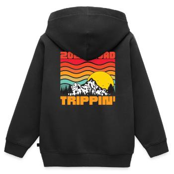 Road Trippin 2023, Road Trip 2023 Shirt, Familie - Kinder Premium Organic Zip Hoodie - Schwarz - Hinten - AI Model Kid Male (0cm)