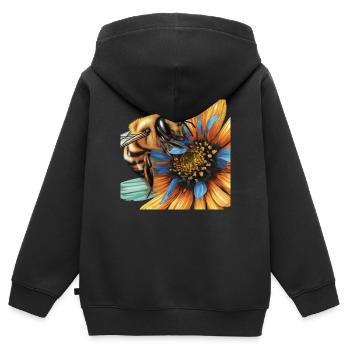 Nektar-Gier - Kinder Premium Organic Zip Hoodie - Schwarz - Hinten - AI Model Kid Male (0cm)