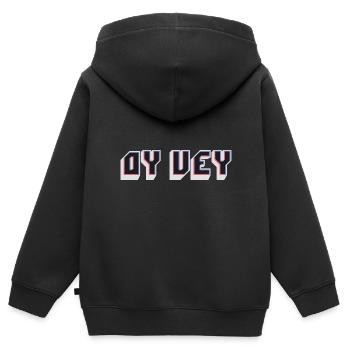 Drôle de phrase yiddish - Oy Vey, cadeau juif de noël - Sweat Premium à capuche zippé enfant bio - noir - Dos - AI Model Kid Male (0cm)