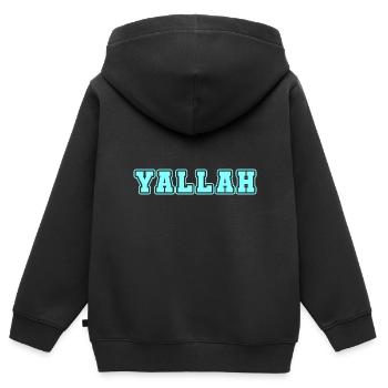 Arabic gifts | Mashallah Yallah Arab Iraq - Kids Premium Organic Zip-up Hoodie - black - Back - AI Model Kid Male (0cm)
