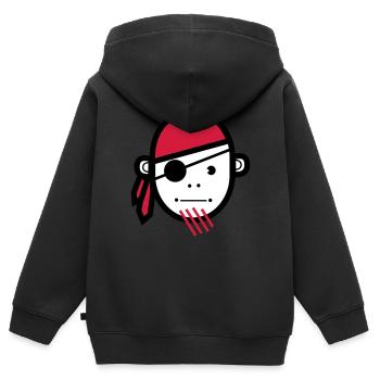 Pirate | pirates | pirates | boucaniers | marin - Sweat Premium à capuche zippé enfant bio - noir - Dos - AI Model Kid Male (0cm)