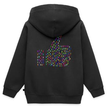 I like this Comme! Thumbs Up! - Sweat Premium à capuche zippé enfant bio - noir - Dos - AI Model Kid Male (0cm)