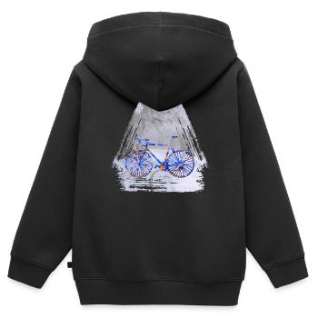 fahrrad winter e 112 - Kinder Premium Organic Zip Hoodie - Schwarz - Hinten - AI Model Kid Male (0cm)